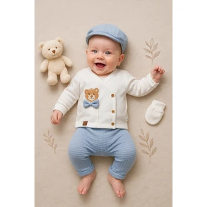 Ozz Baby 0-3 Ay Erkek Bebek Süzene Ayıcıklı 5'li Takım Hastane Çıkışı Seti