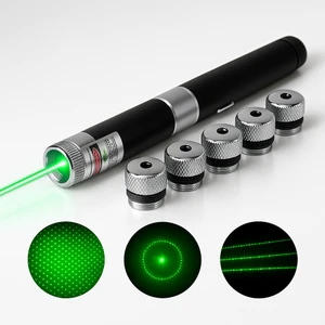 Yeşil Lazer Pointer Pilli | 100 Mw Gerçek Güç – 15 Km Etki Alanı 5 Lazer Ucu