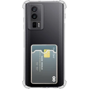 Caseworld Xiaomi Poco F5 Pro Kapak ile Uyumlu Kamera Korumalı Kartlıklı Darbe Emici Özellikli Şeffaf Silikon Kılıf