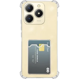 Caseworld Realme C61 Kapak ile Uyumlu Kamera Korumalı Kartlıklı Darbe Emici Özellikli Şeffaf Silikon Kılıf