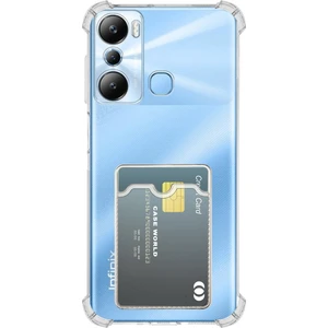 Caseworld Infinix Hot 20I Kapak ile Uyumlu Kamera Korumalı Kartlıklı Darbe Emici Özellikli Şeffaf Silikon Kılıf