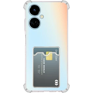 Caseworld Tecno Camon 19 Pro Kapak ile Uyumlu Kamera Korumalı Kartlıklı Darbe Emici Özellikli Şeffaf Silikon Kılıf