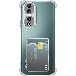 Caseworld Honor 90 Kapak ile Uyumlu Kamera Korumalı Kartlıklı Darbe Emici Özellikli Şeffaf Silikon Kılıf