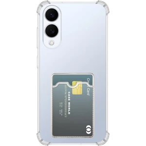 Caseworld Samsung S25 Edge Kapak ile Uyumlu Kamera Korumalı Kartlıklı Darbe Emici Özellikli Şeffaf Silikon Kılıf
