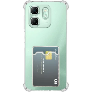 Caseworld Infinix Hot 50I Kapak ile Uyumlu Kamera Korumalı Kartlıklı Darbe Emici Özellikli Şeffaf Silikon Kılıf