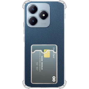 Caseworld Realme C63 Kapak ile Uyumlu Kamera Korumalı Kartlıklı Darbe Emici Özellikli Şeffaf Silikon Kılıf