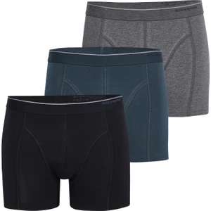 Erkek Boxer 3'lü Paket Tender Cotton 9673 - Siyah Antra Melanj Antrasit
