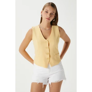 Kadın Milena Astarlı Sarı Yelek