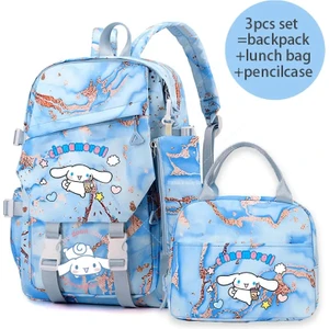 Cinnamoroll Sırt Çantaları Öğle Çantası Set Okul Çantası Kalem Kılıfı 3pcs Kız Erkek Okula Geri Hediye Eğlenmesi Mochila Gençler Seyahat Çantaları Renk: DEG-154S-DEG 38X (Yurt Dışından)