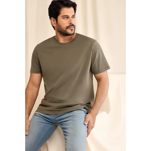 Altınyıldız Classics Erkek Haki %100 Pamuk Slim Fit Dar Kesim Bisiklet Yaka Tişört