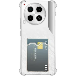 Caseworld Tecno Camon 30 Kapak ile Uyumlu Kamera Korumalı Kartlıklı Darbe Emici Özellikli Şeffaf Silikon Kılıf