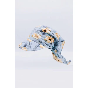 Kadın Bağlamalı Eşarp Siperli Tropik Desenli Plaj Şapkası