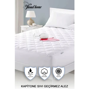 Vionel Home Pamuklu Kapitone, Fitted Full Kenar, Sıvı Geçirmez, Çift Kişilik Yatak Koruyucu Çarşaf Alez 150 x 200