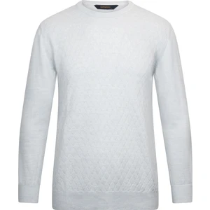 Gri Regular Fit Jakarlı Bisiklet Yaka Yünlü Triko Kazak