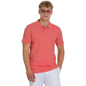 Pembe Regular Fit 100% Pamuklu Polo Yaka Tişört
