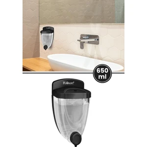 Duvara Monte Siyah Sıvı Sabunluk, Mutfak Banyo Şampuan Duş Dezenfektan Sabun Dispanseri F011 Siyah