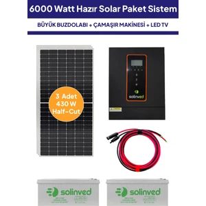 6 Kw 6000 Watt Güneş Enerjisi Hazır Solar Paketi - Half Cut Güneş Panelli