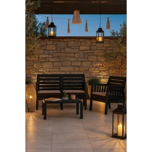 Lara / 2 1 S Bahçe Takımı Balkon - Bahçe - Teras Mobilyası / Antrasit