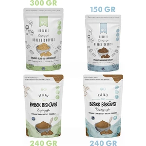 OG natural 4'lü Organik Keçiboynuzlu Ve Zeytinyağlı Bebek Bisküvisi Ve Bisküvi Tozu Seti +6 Ay