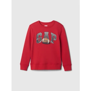 Erkek Çocuk Kırmızı Gap Logo Grafikli Fleece Sweatshirt