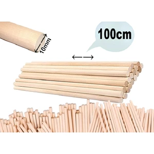Makrome Çubuğu Ham Ahşap 100 Cm. Uzunluk 10 Mm. Çap  3 Adet