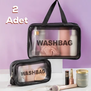 2li Şeffaf Seyahat ve Makyaj Çantası Su Geçirmez Organizer Washbag