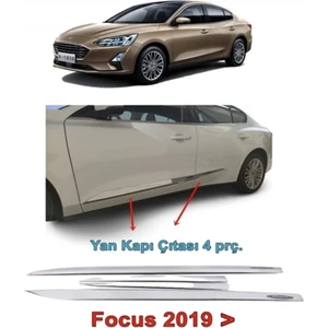 Focus 5 Yan Kapı Çıtası Nikelajı Sedan 2019 Sonrası 4 Prç P Çelik Krom