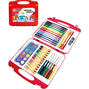 36 Parça Boyama Seti Çantalı Renkli Kalemler ve Boyalarla