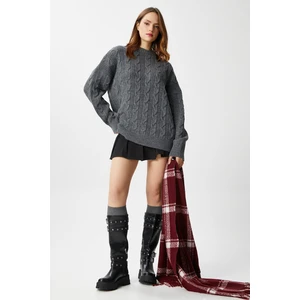 Kadın Stella Yumuşak Oversize Antrasit Triko Kazak