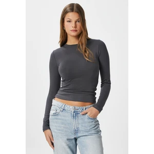 Kadın Lux Touch Yumuşak Doku Antrasit Bluz