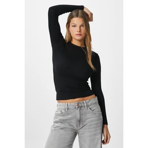 Kadın Lux Touch Yumuşak Doku Siyah Bluz