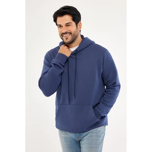 Altınyıldız Classics Erkek Lacivert Standart Fit Normal Kesim Içi Polarlı 3 Iplik Kapüşonlu Pamuklu Sweatshirt