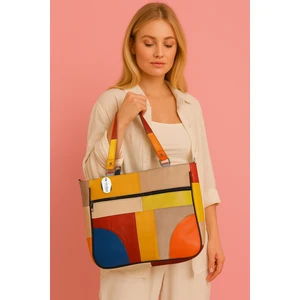 Deri Kol Omuz Askılı Çapraz Postacı Çok Gözlü Çanta