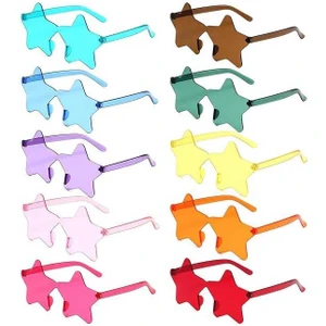 Yıldız Şekilli Çerçevesiz Parti Gözlüğü 6 Renk 6 Adet