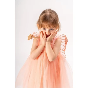 Kız Bebek Çocuk Kanatlı Doğum Günü Parti Düğün Özel Gün Tüllü Astarlı Prenses Elbise