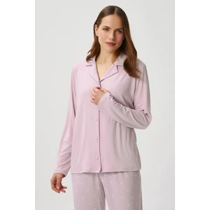 Kadın Efsa Puantiye Extra Soft Lila Pijama Takımı