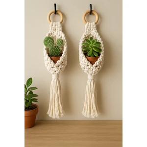 2 Adet Mini Makrome Saksılık / Kaktüslük (2 Adet)