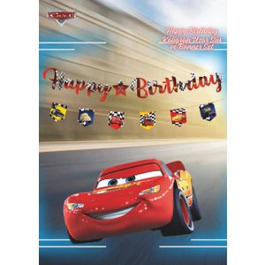 Deniz Parti Cars Happy Birthday Kaligrafi ve Banner Set