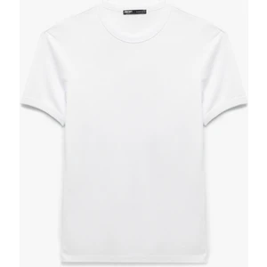 Kısa Kollu Bisiklet Yaka Pamuklu Basic Dar Kalıp Tişört