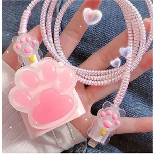 Iphone 18W/20W Uyumlu Şarj Kılıfı, Şarj Kablosu Örme Aparatı, Kablo Koruyucu Aparatı, Toparlayıcı