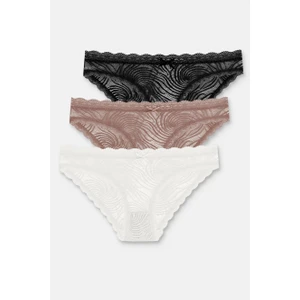 3 Lü Dantelli Slip Külot