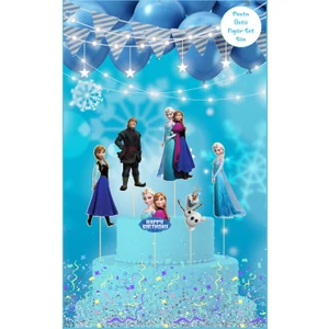 Deniz Parti Frozen Temalı Pasta Üstü Figür Set