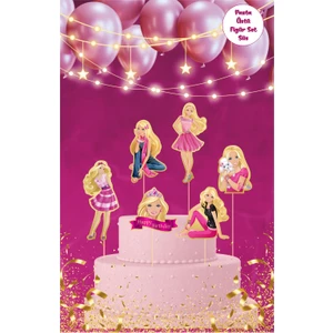Deniz Parti Barbie Temalı Pasta Üstü Figür Set