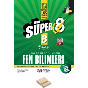 Nitelik Yayınları Lgs 8. Sınıf Yeni Nesil B Serisi Süper Fen Bilimleri Soru Bankası + Telefon Tutucu
