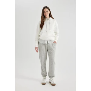 Standart Fit Kalın Jogger Eşofman Altı Bel Paça Lastikli Basic Düz Uzun Boy S7370AZ24SP