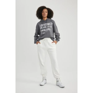 Standart Fit Kalın Jogger Eşofman Altı Bel Paça Lastikli Basic Düz Uzun Boy