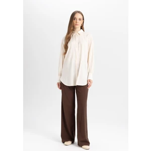 Wide Leg Geniş Paça Beli Lastikli Bağcıklı Basic Düz Palazzo Pantolon C5628AX24AU