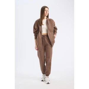 Standart Fit Kalın Jogger Eşofman Altı Bel Paça Lastikli Basic Düz Uzun Boy S7370AZ25SP