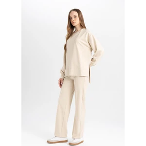 Wide Leg Geniş Bol Paça Eşofman Altı Beli Lastikli Basic Düz D4805AX24AU