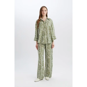 Rahat Palazzo Pantolon Wide Leg Geniş Bol Paça Desenli Yüksek Bel C4042AX25SP